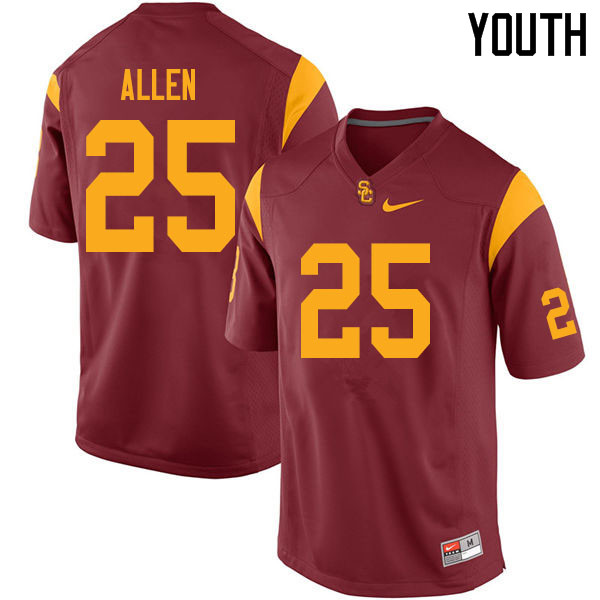 Youth #25 Briton Allen USC Trojans College Football Jerseys Sale-Cardinal